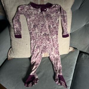 Burt's Bees 100% Organic Cotton Purple Floral Kids Footie